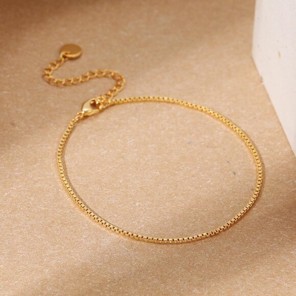 Gold Bracelets for Women Trendy, 14K Real Gold Plated Dainty Stackable Pearl Sna - Picture 7 of 7